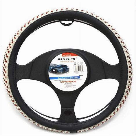 TRADE SHOP - Coprivolante Universale Auto Fodera Copertura Sterzo 38 Cm Decoro Colorato Cv-25 - (1/3)