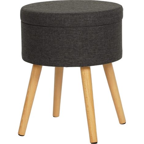 Aufbewahrungshocker Rebecca Mobili Zahara 45x36x36 cm MDF, PET, Metall Dunkelgrau Modern