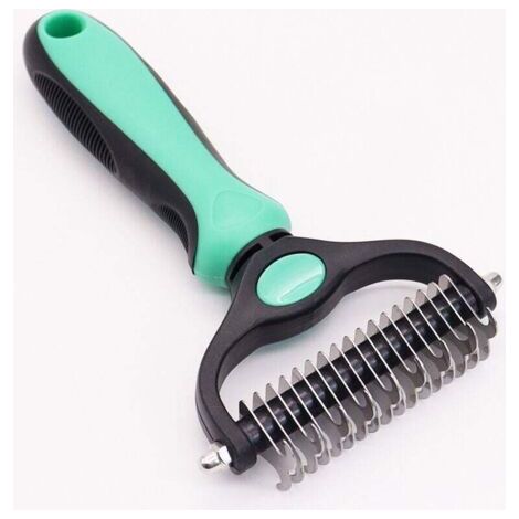 QORVA-Brosse pour sous-poil pour chien et chat Peigne pour sous-poil à poils longs et courts Brosse d'épilation pour chien Brosse de toilettage (1/4)