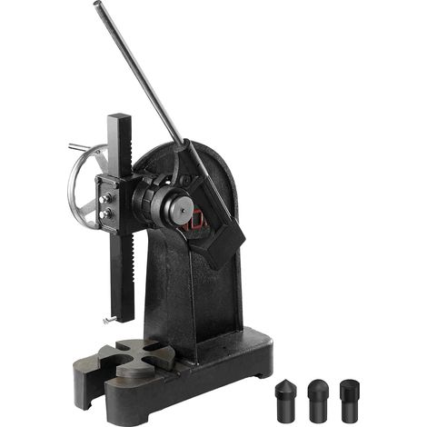 VEVOR Dornpresse, 3 t Ratschen-Dornpresse, Ratschenhebel-Dornpresse mit Handrad, 310 mm Maximale Höhe, Manuelle Desktop-Stanzpresse aus Gusseisen, zum Stanzen, Biegen, Strecken, Formen