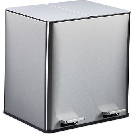 Cubo de basura de cocina con sistema de filtro de olores doble de 15 l