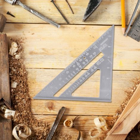 Zweiteiliger 7-Zoll-Winkelmesser aus Aluminiumlegierung, dreieckiger Winkelmesser, Messwerkzeug für die Holzbearbeitung (1/5)