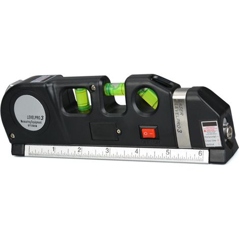 Mètre ruban laser multifonctionnel, règle avec boîtier ABS, niveau à lumière noire de précision