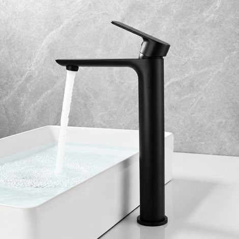 Mitigeur de lavabo haut en laiton noir robinet vasque modèle haut 37,5 × 24,5 × 8 cm 2 kg – Livraison gratuite (1/4)