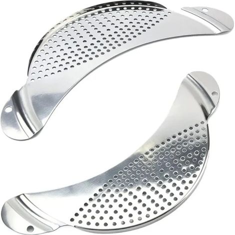 2 Pièces Passoire Casserole, Passoire à Pâtes en Acier Inoxydable, Passoire à Clips en Entonnoir (1/5)