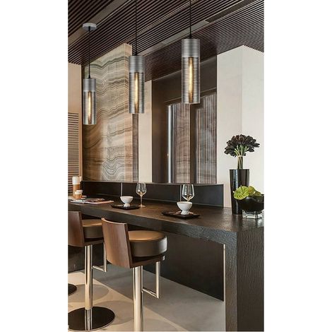 Trade Shop - ZYLINDRISCHER DECKENLEUCHTE AUS GLAS MIT E27-ANSCHLUSS A36-03 - (1/2)