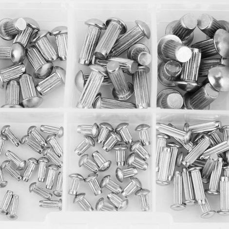 Packung mit 160 gerändelten Edelstahlnieten (1/5)