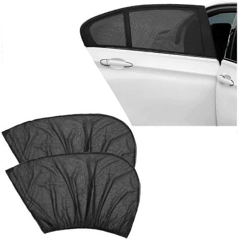 Pare-soleil universels pour vitres de voiture (lot de 2) avec moustiquaire intégrée (1/3)