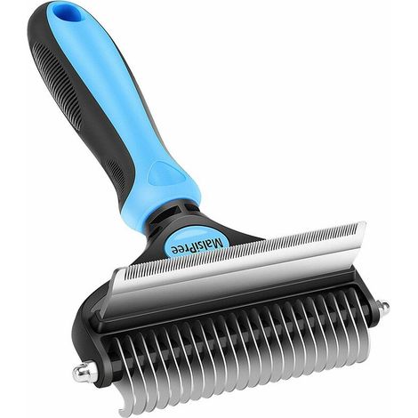 Brosse pour chiens et chats à poils longs et courts, brosse 2 en 1 pour le sous-poil, l'entretien du pelage et l'élimination des poils, prévient les nœuds et les bourres.-AquaForge