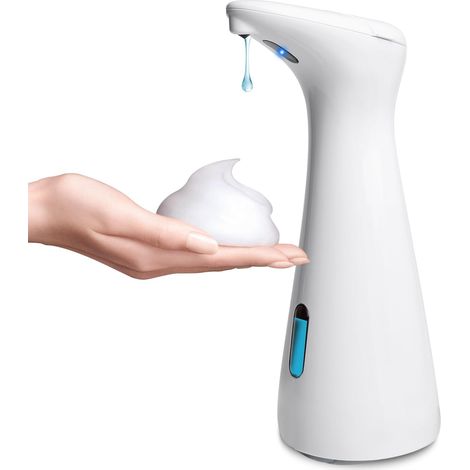 Distributeur de savon automatique mural avec capteur infrarouge pour gel douche et savon liquide, design élégant (1/5)