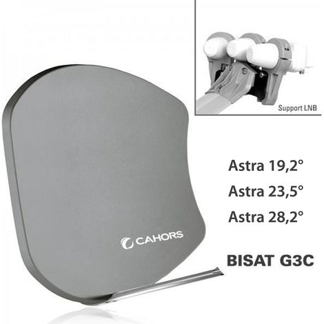 Antenne Multisatellite Cahors SMC Bisat 3 sorties + 3 LNB - Astra 19,2°, Astra 23,5°, Astra 28,2° (1/2)