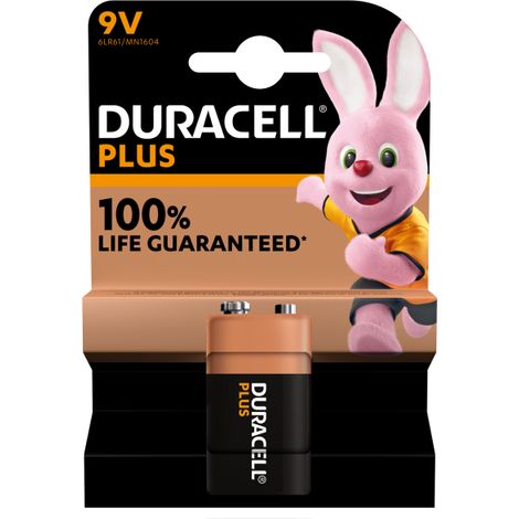 1 pile 6LR61 9V Duracell Plus sous blister (1/2)