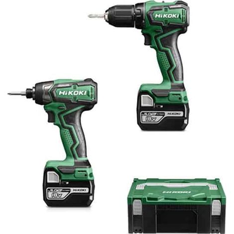 Hikoki – Pack de perceuse et visseuse à chocs 18V – 2 batteries 5Ah – Moteur Brushless – Coffret de transport – KC18DDWAZ (1/10)