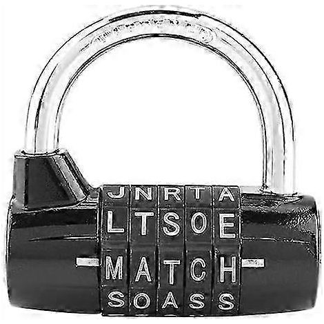 Cadenas à combinaison de sécurité à 5 chiffres pour casier de salle de sport, boîte à outils, clôture, vélo, voyage, bagages, noir (1/5)