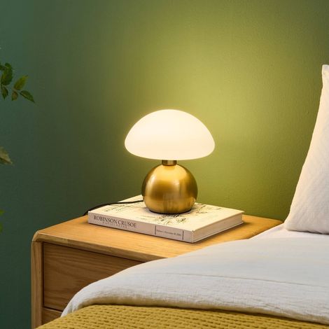Petite lampe à poser champignon dorée tactile - Leonie (1/5)