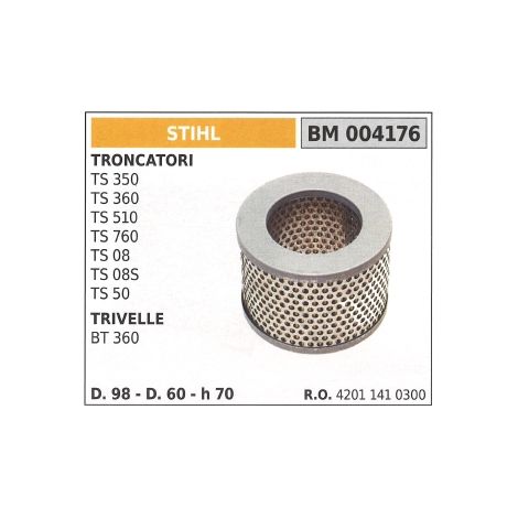 STIHL Luftfilter für TS 350 360 510 760 08 Fräse für BT360 Bohrmaschine 004176
