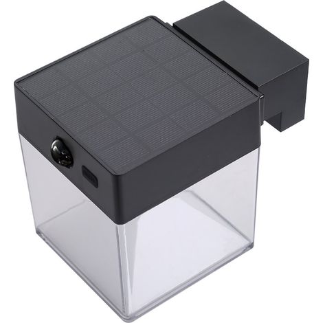 Aplique solar cuadrado 4 w 500 lm, 3.000/4.000/6.500 k, 3cct, con sensor, negro (1/4)