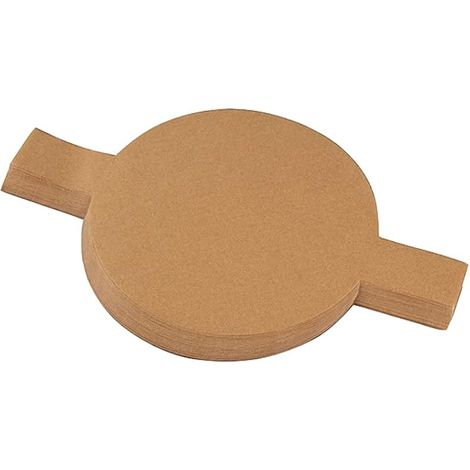Lot de 100 feuilles de papier sulfurisé rond anti-adhésif avec oreilles suspendues pour cuisine et maison Marron 20 cm (1/5)