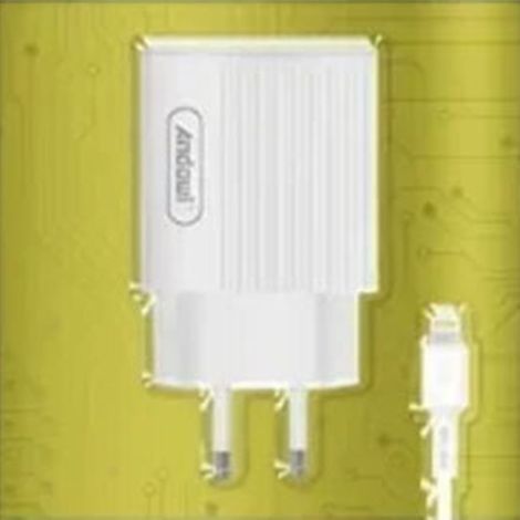 Andowl - Caricabatterie Con Doppia Porta Usb Con Cavo Lightning Ricarica Rapida 3.1a Q-cd661b - (1/2)