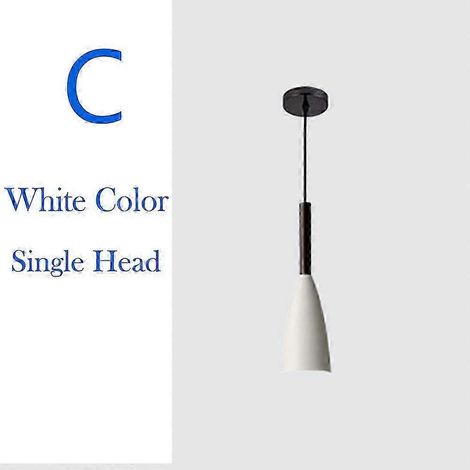 Suspensions nordiques modernes, lampes simples, lampes suspendues minimalistes multicolores à 3 têtes, ampoule Edison E27 pour cuisine, salle à manger et chambre (C) (1/5)