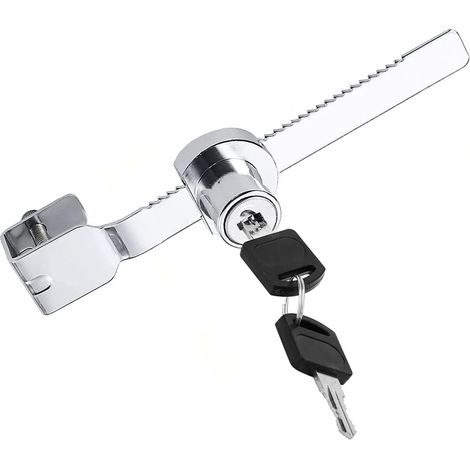 Serrure de scie à lame coulissante avec clé serrure de porte en verre pour reptile vivarium terrarium vitrine serrure à cliquet pour (1/5)