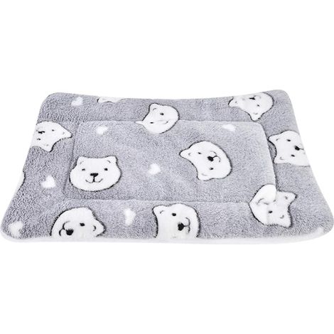 Couverture et chaude en flanelle douce, épaisse et chaude pour chien, tapis pour chat (61 x 41 cm,ours gris) (1/5)