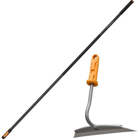 FISKARS ONECLICK Azada de Jardín Cabezal Desmalezador 19cm + Mango 161cm