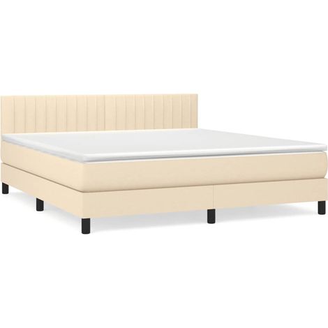 Maison Exclusive - Boxspringbett mit Matratze Creme 180x200 cm St