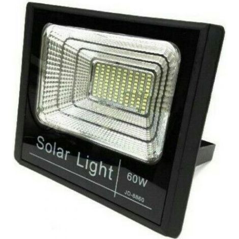 FARO LED CON PANNELLO SOLARE CREPUSCOLARE DA 10W-25W-40W-60W-100W + TELECOMANDO 60 WATT
