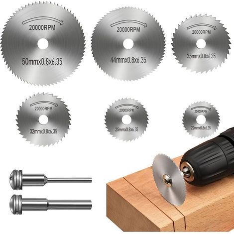Trennscheiben für Rotationswerkzeuge, Scheibenbohrerblätter, HSS-Trennscheiben, Sägeblätter aus Hochgeschwindigkeitsstahl, Mini-Kreissägeblatt zum Schneiden von Holz, Kunststoff und Metall (8 Stück) (1/5)