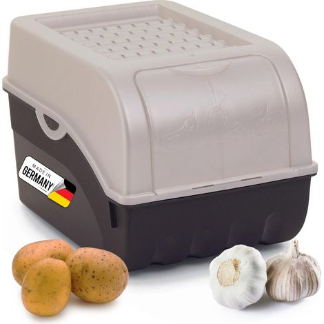 Boîte de rangement pommes de terre 5L blanc nacré empilable