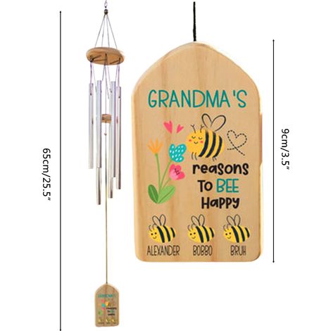 Carillon éolien personnalisé abeille - Cadeau pour la fête des mères (1/5)