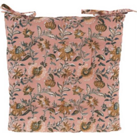 Stuhlkissen, Blumenmuster, 100% Baumwolle, 40 x 40 cm (1/2)