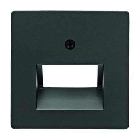 HAGER  PLAQUE CENTRALE DOUBLE PRISE TELD. RÉSEAU Q.1 Q.3/ANTHRACITE BERKER 14096086
