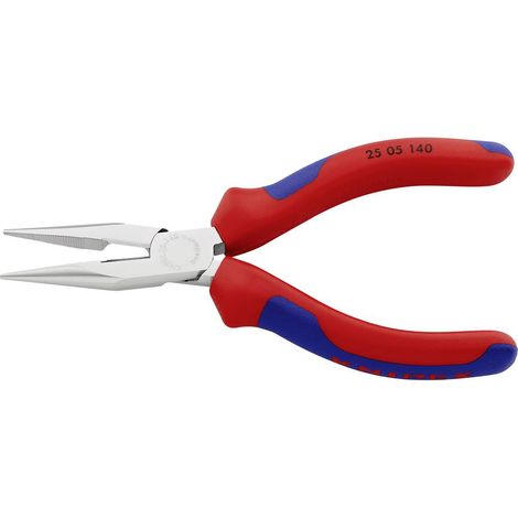 KNIPEX 25 05 140 Pinza per meccanica - con becchi mezzotondi con tronchese (pinza per radiotecnici) con manici multicomponente cromata 140 mm