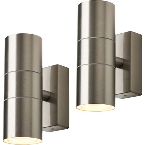 Litecraft Kenn Wall Light Outdoor Up Down IP65 Fitting Stainless Steel - 2 Pack (1/5)