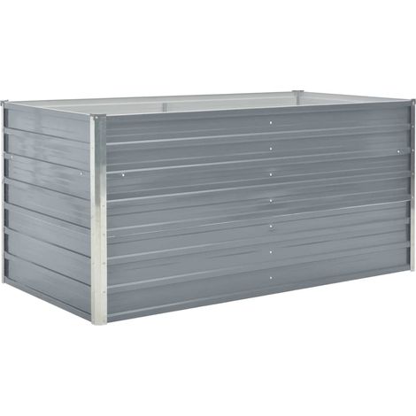 Fioriera rialzata piante fiori giardino 160 x 80 x 77 cm acciaio zincato grigio 020000797