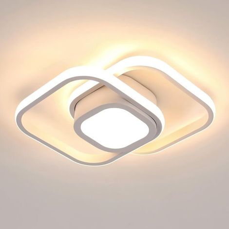Plafonnier LED minimaliste pour chambres, escaliers, balcons et entrées – Spots carrés blancs avec variateur tricolore-36W (1/4)