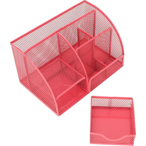 Porte-stylo bureau multifonction 7 compartiments fil de fer laqué organisateur pour bureau salle d'étude (1/5)