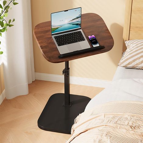 Petite table d'appoint en bois - Petite table basse - En forme de C - Réglable en hauteur - Table basse mobile - Petite table latérale - Support pour ordinateur portable - Pour salon, chambre (1/5)