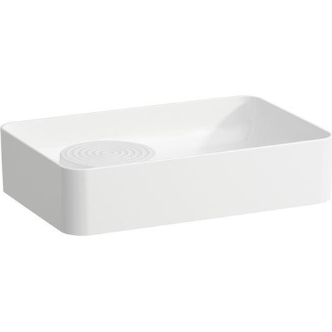 Vasque pour lavabo VAL 550 x 360 mm avec trop-plein, sans trou pour robinet blanc LCC LAUFEN