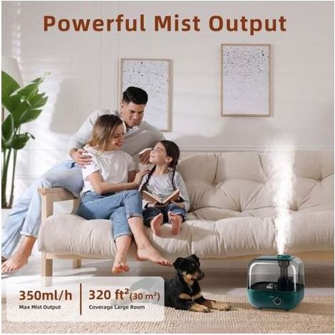 Humidificateur 5L à Remplissage par Le Haut, 28 dB Ultra Silencieux Pour Bébés et Plantes, Fonctionne Jusqu'à 35 Heures, avec Plateau D'arômes, Buse à Vapeur Rotative à 360°, Arrêt Automatique-LIAIKI (1/5)
