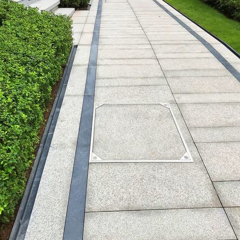 Schachtabdeckung Auspflasterbar Alu Außenmaß: 30x30x5.5cm Schachtdeckel Befliesbar mit Dichtung Kanaldeckel mit Rahmen für Innen/Außen Geruchsdicht Wasserdicht Rostfrei Leicht (1/5)