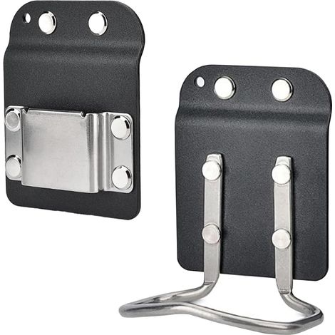 Porte-marteau Ceinture - 1 Pièce - Acier Inoxydable et Nylon - Fixation Sûre Outils - Artisans et Bricoleurs - Noir Universel (1/5)