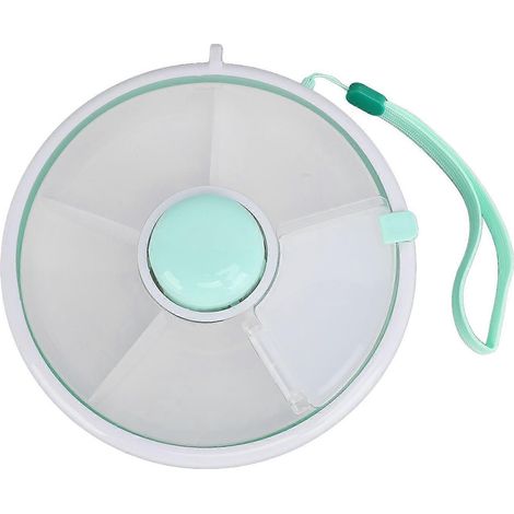 Drehbarer Snackbehälter mit Deckel, 5 Fächer, auslaufsicher, tropfsicher, ideal für Kinder, Obst