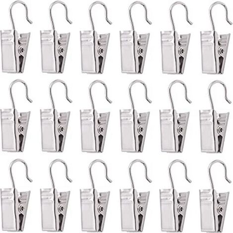 ♔Gardinenclips, Haken, lackierte Clips, Schnallen, Duschvorhangclips, robuste, verdickte Clips, langlebig und rostbeständig (15 Stück) (1/5)
