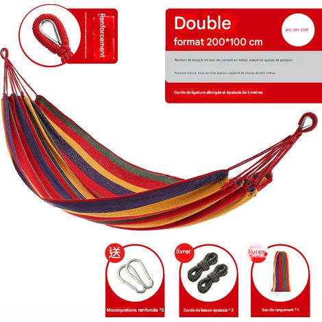Hamac de camping en toile pour l'extérieur - Pliable et portable - Disponible en plusieurs tailles et couleurs