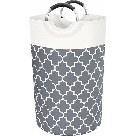 Panier à linge - Imprimé lanterne grise (82L) (1/5)
