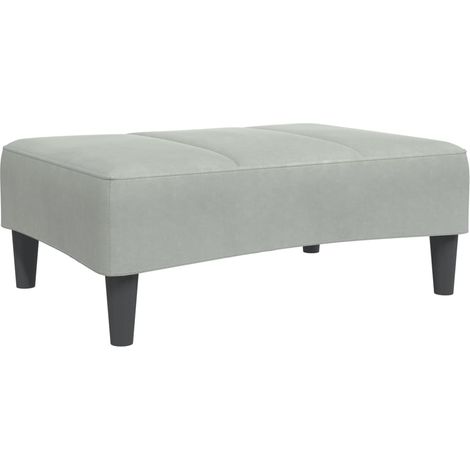Repose-pied gris clair 77x55x31 cm velours