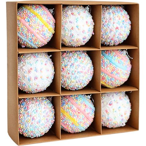 Sfera di bolle colorate, 1 scatola, decorazioni natalizie, -8cm (1/2)